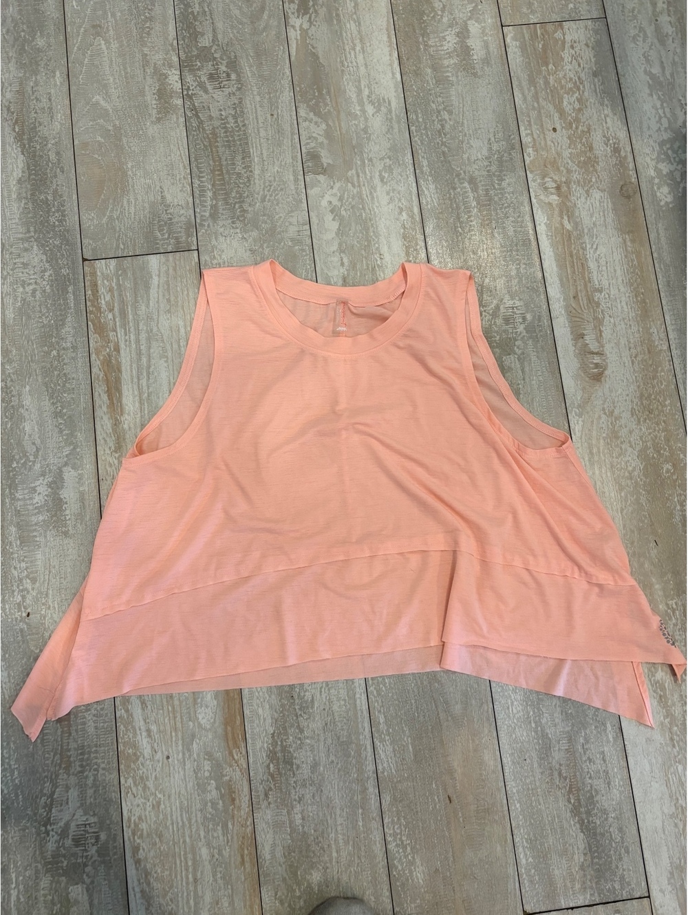 Free People Movement XS Peach Coral Layered High Low Sleeveless Tank Top